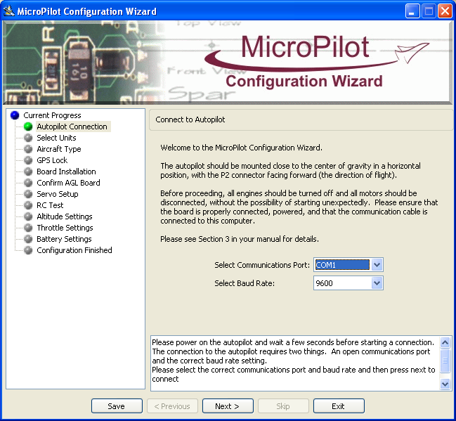 Product Tour - Fixed Wing Configuration Wizard
